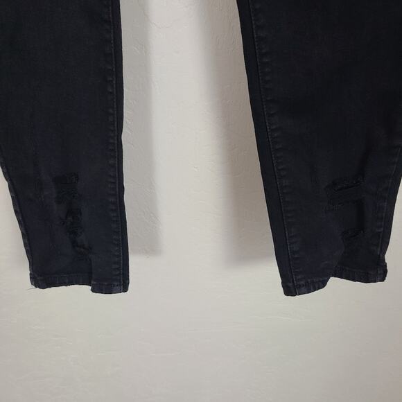 Kancan Women's Black Denim Colored Jeans Rip Straight Leg Mid Rise 5 Pocket 29 - Picture 14 of 15